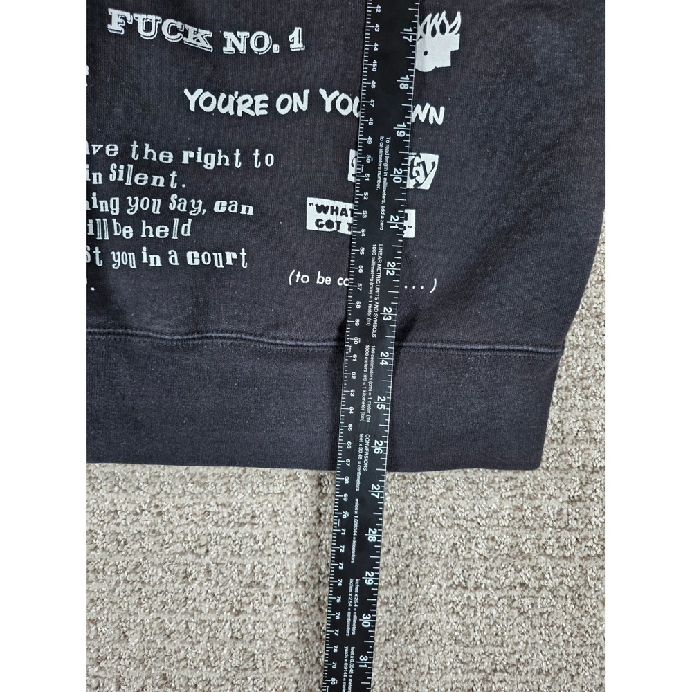 Supreme Stop Crying Graphic Hoodie‎ Black Mens Medium Pullover Sweatshirt Heavy - Picture 12 of 12